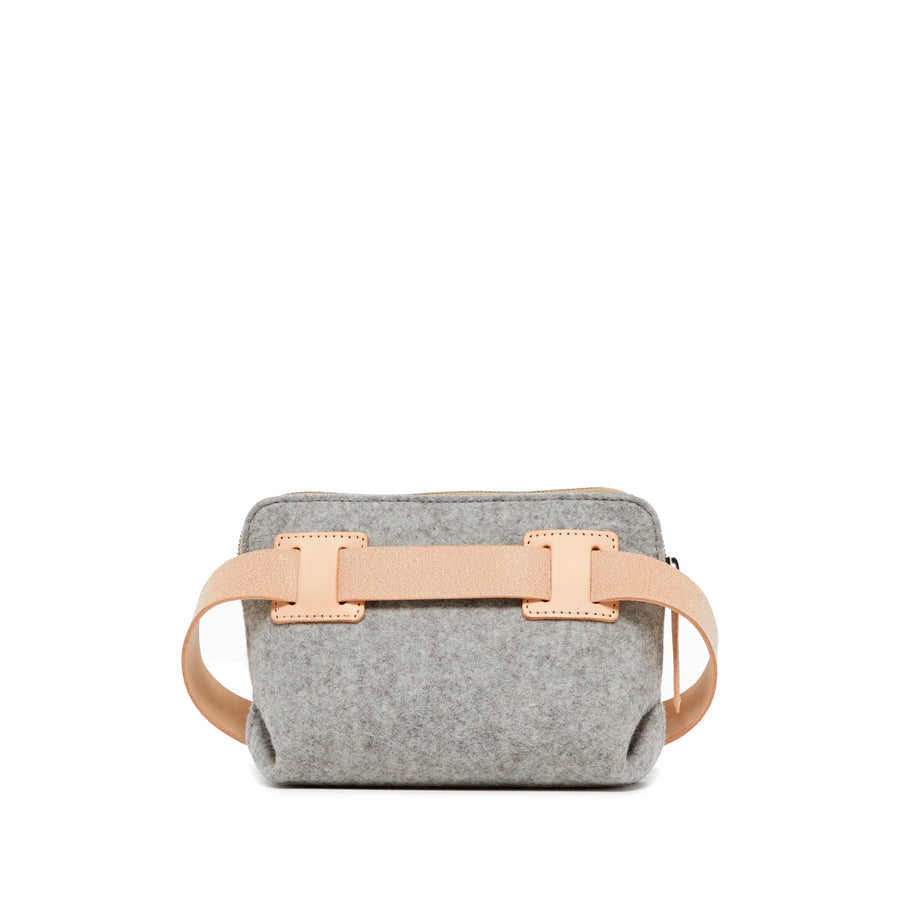 Bedford Belt Bag - Granite Felt, Natural Leather - TheHans