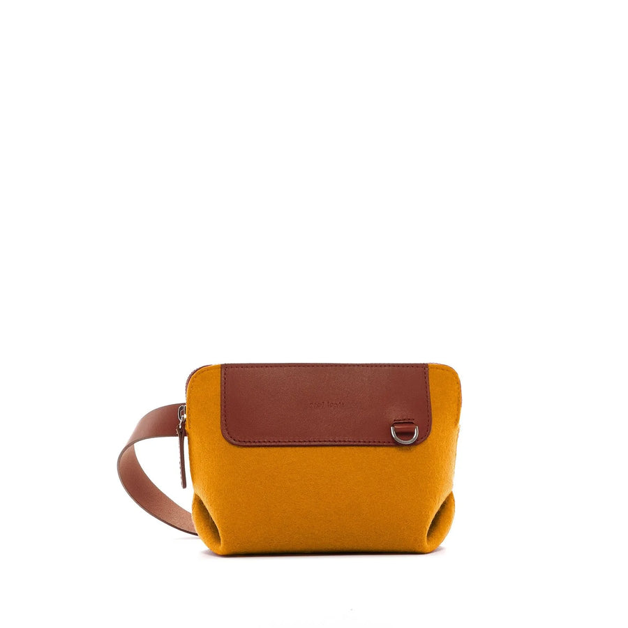 Bedford Belt Bag - Turmeric Felt, Sienna Leather - TheHans