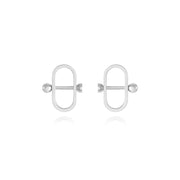 Lock Motif Stud Earrings Silver/Gold