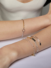 Two-Toned Diamond Cut Chain Bracelet