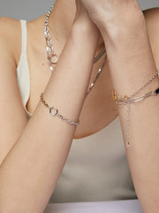 Two-Toned Diamond Cut Chain Bracelet