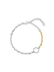 Two-Toned Diamond Cut Chain Bracelet