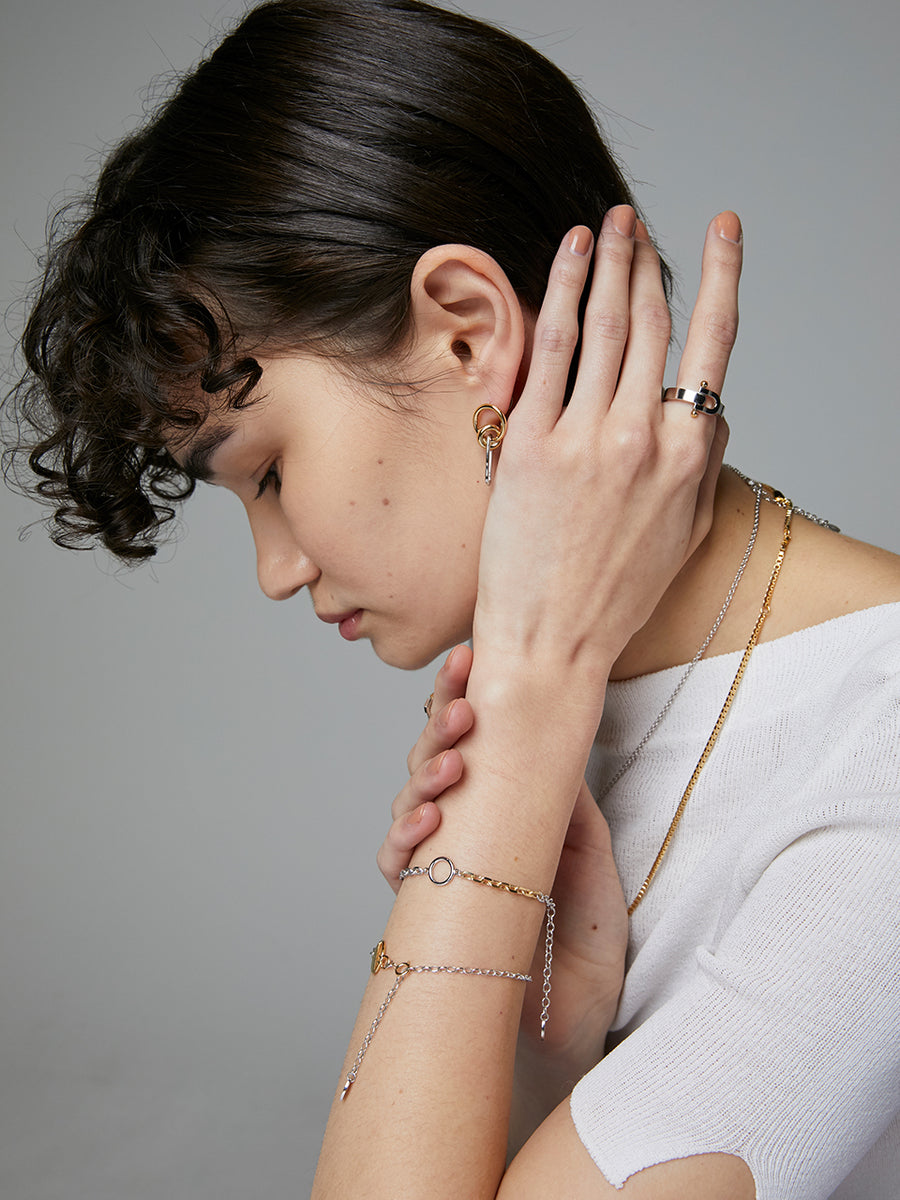 Two-Toned Diamond Cut Chain Bracelet