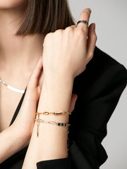 Gold Square Clip Chain Bracelet