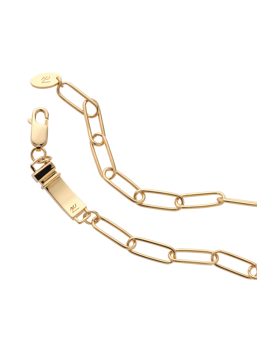 Gold Square Clip Chain Bracelet