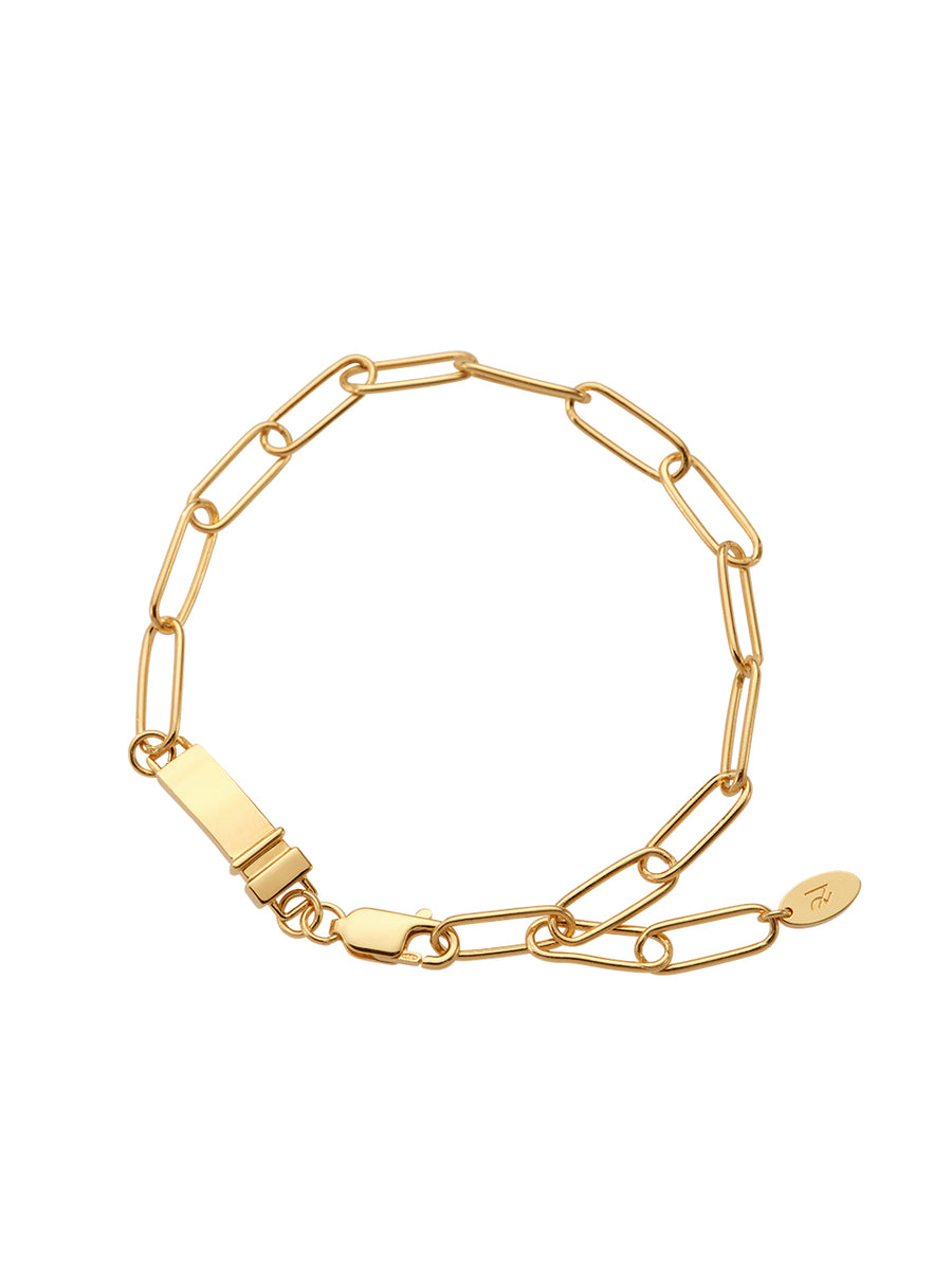 Gold Square Clip Chain Bracelet