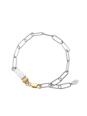 Two-Toned Square Clip Chain Bracelet