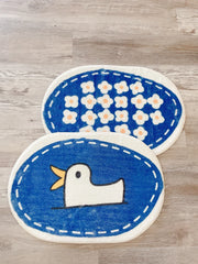 Blue Rug, Small Rug, Cute Rug 30” x 20”