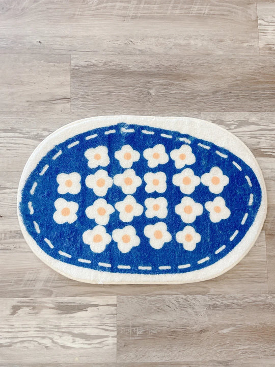 Blue Rug, Small Rug, Cute Rug 30” x 20”