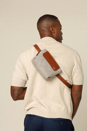 Bedford Belt Bag - Granite Felt, Sienna Leather - TheHans