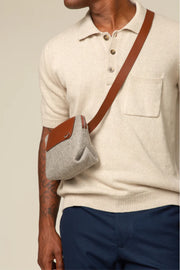 Bedford Belt Bag - Granite Felt, Sienna Leather - TheHans