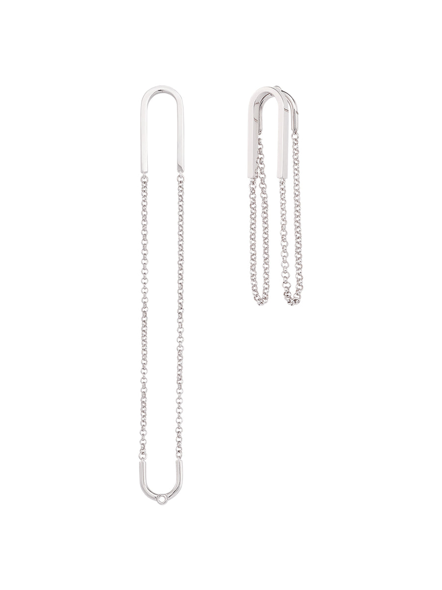 925 Sterling Silver U Shape Drop Earrings