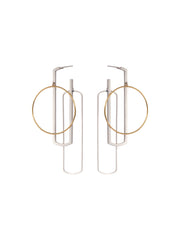 925 Sterling Silver Two-Tone an Object Earrings