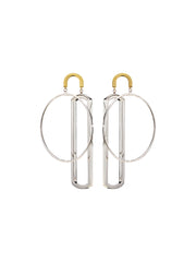 925 Sterling Silver Two-Tone the Multiangle Earrings