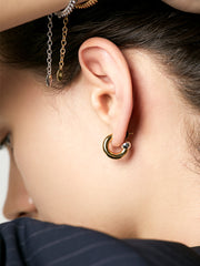 Silver & Gold Petite-Hoop Earrings