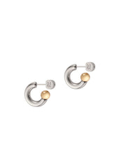 Silver & Gold Petite-Hoop Earrings