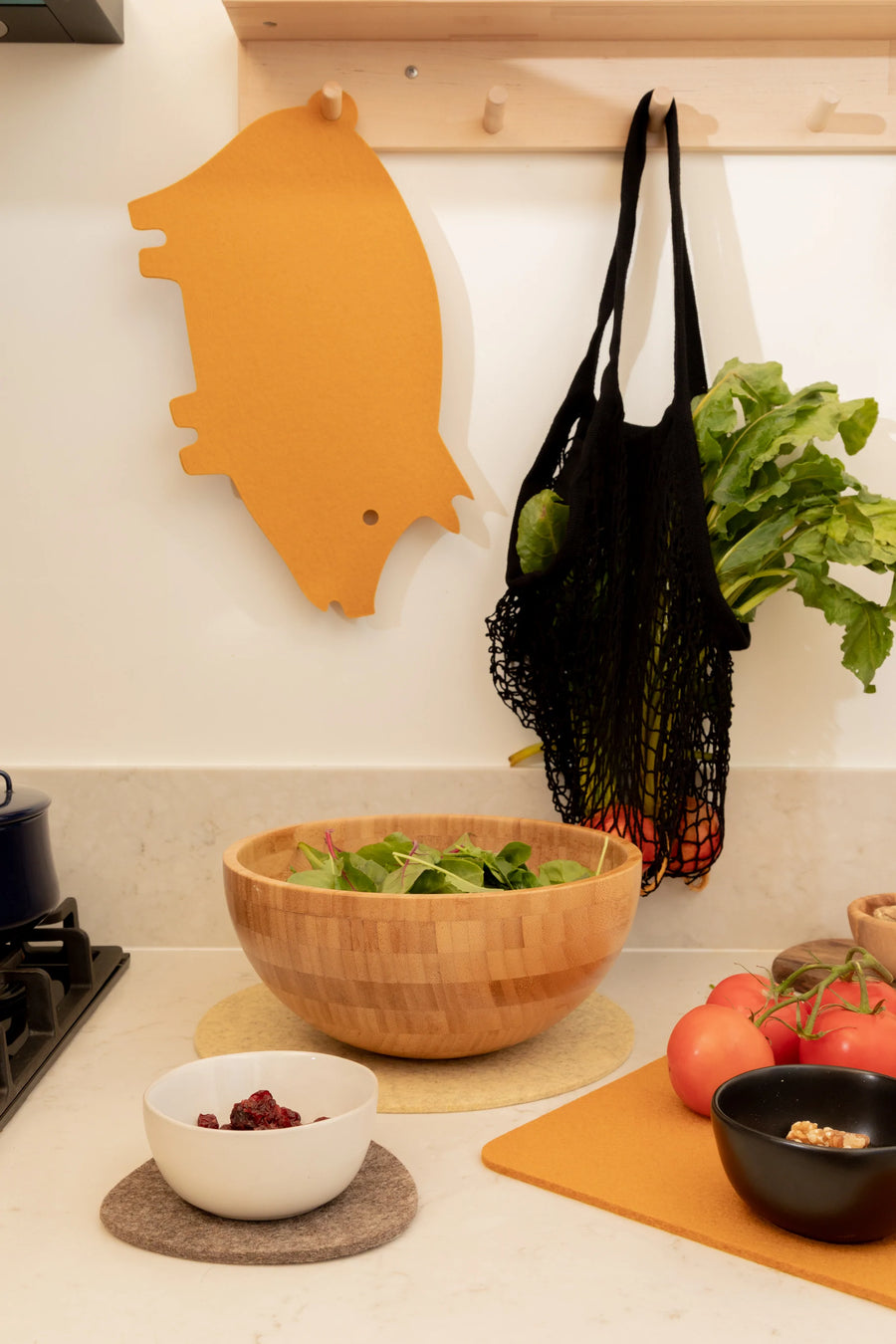 Pig Trivet Turmeric Felt - TheHans