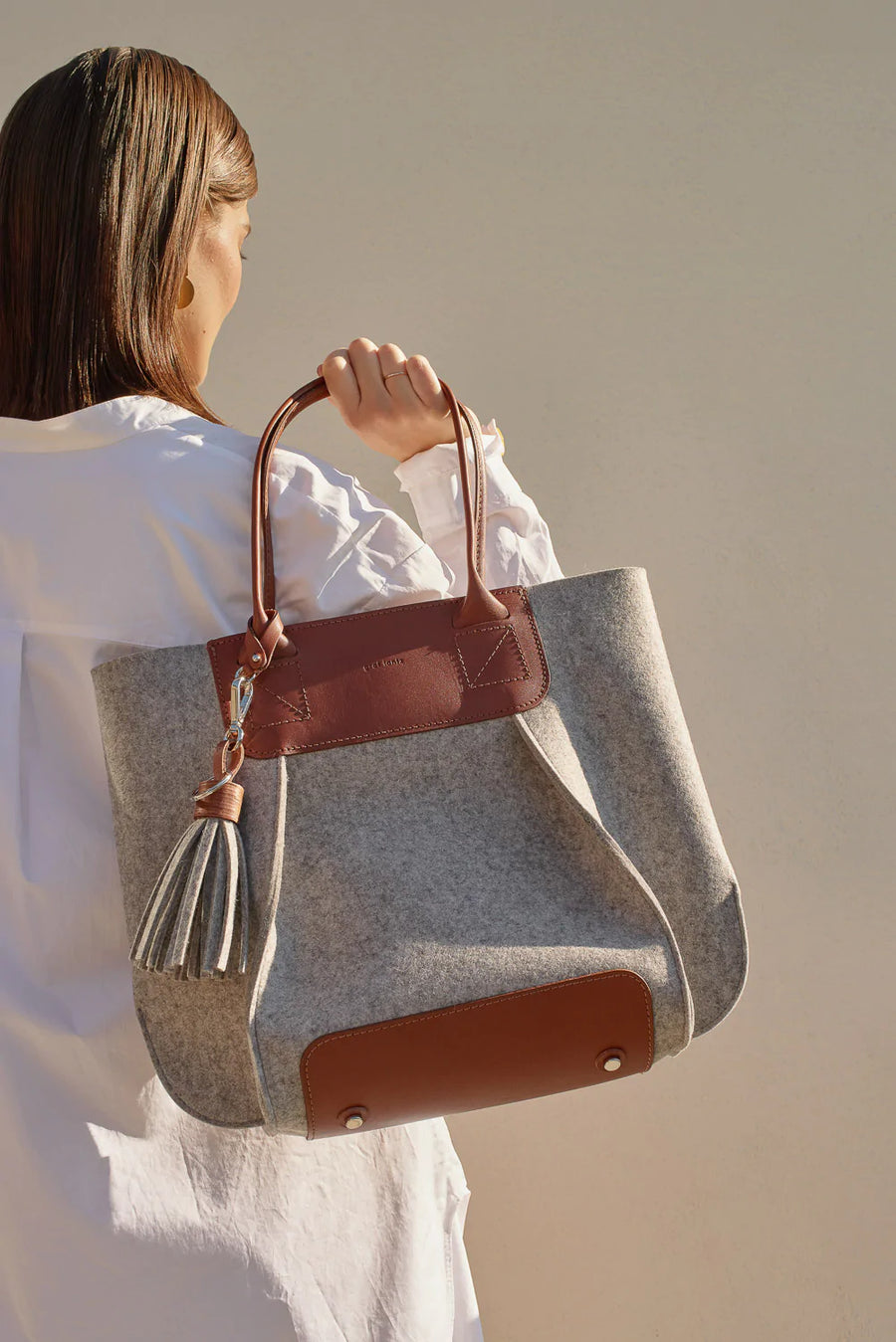 Frankie Petite - Granite Felt, Sienna Leather - TheHans