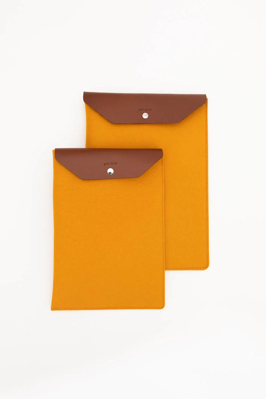 Laptop Sleeve 13" - Turmeric Felt, Sienna Leather - TheHans