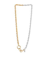 Silver Gold Two-Toned Rope Chain Necklace