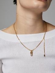 14 Gold Vermeil Lock-Motif Pendant Necklace