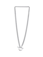 925 Silver Toggled Bar Curved Chain Necklace