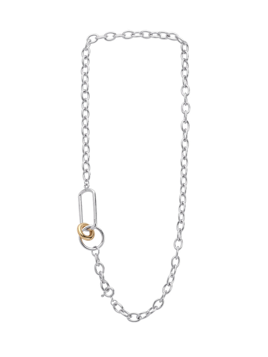 925 Sterling Silver Two-Toned Bold Necklace