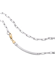 925 Sterling Silver Two-Toned Long-Bar Necklace