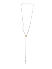 925 Sterling Silver Two-Toned Long-Bar Necklace