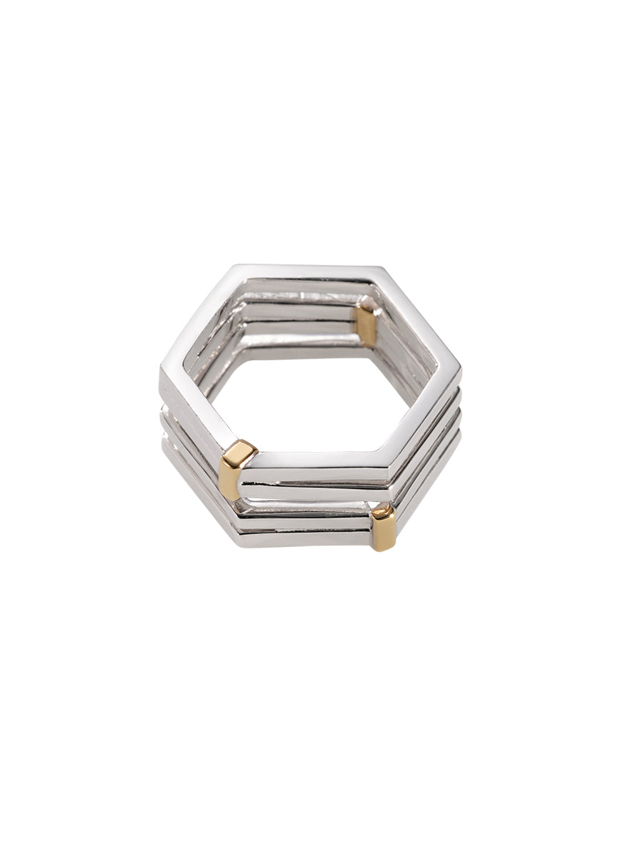 Silver & Gold Two-Tone A piece of Cord Ring