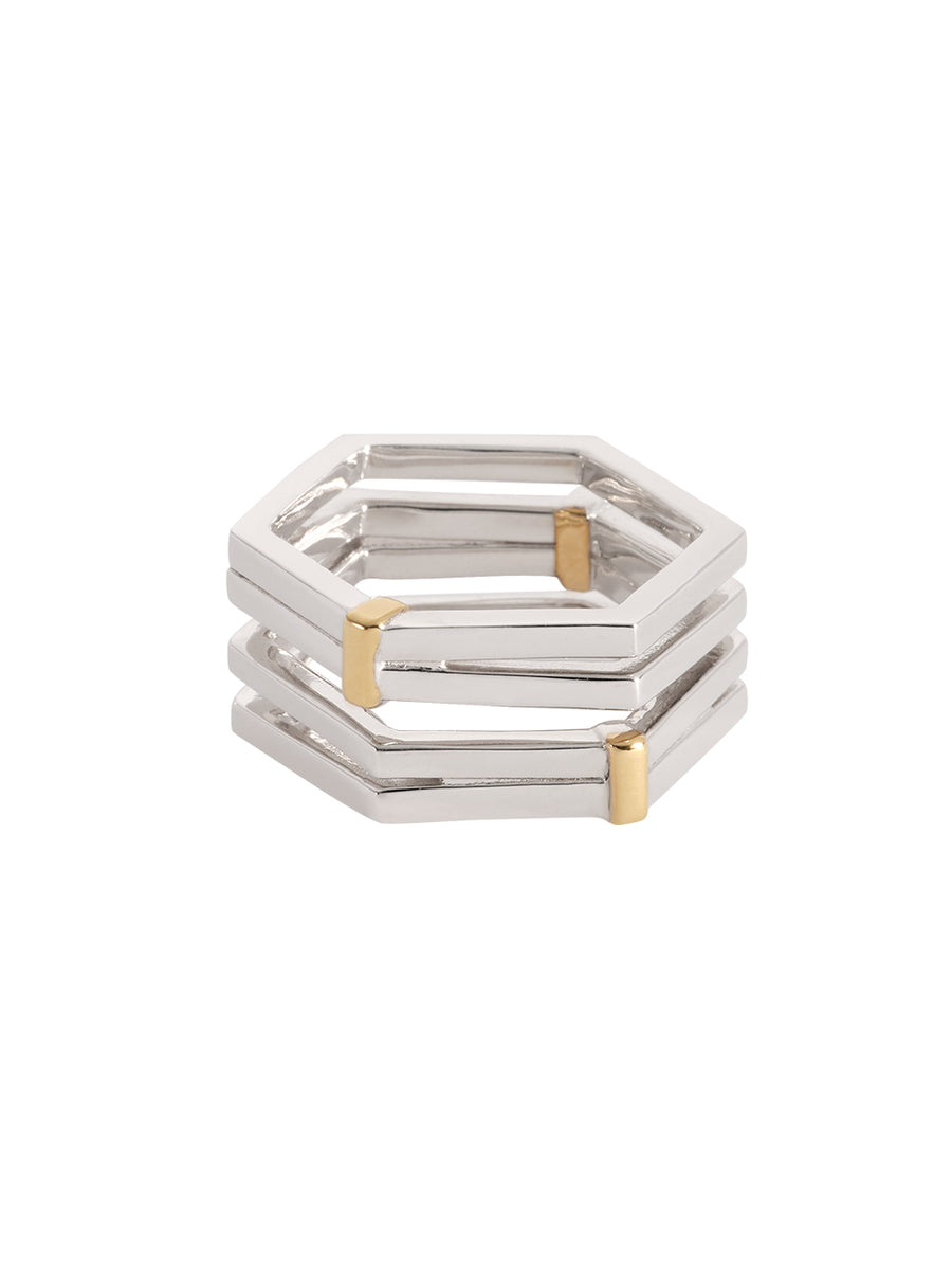 Silver & Gold Two-Tone A piece of Cord Ring