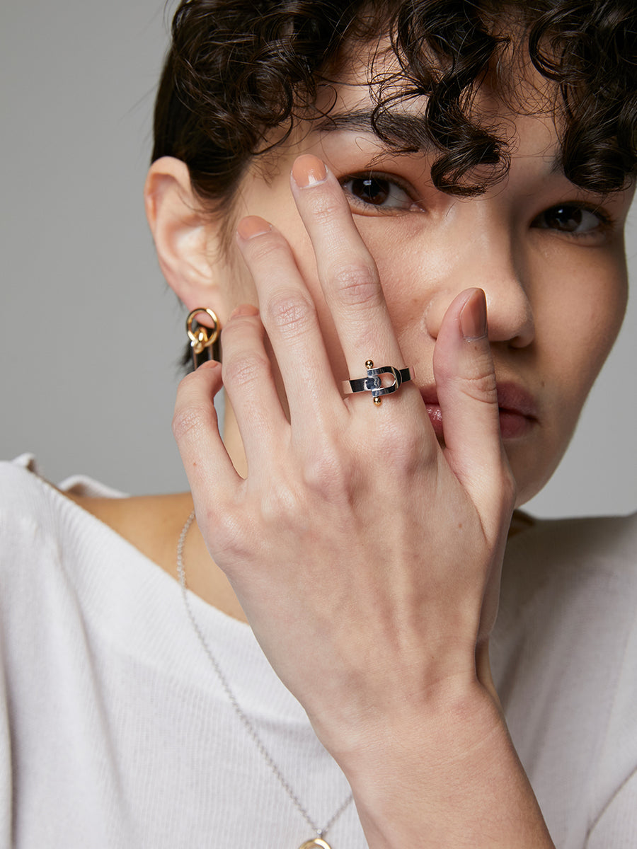 Two-Tone Silver & Gold a Horse's Hoof Ring