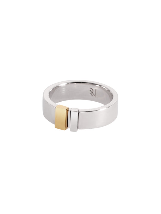 925 Sterling Silver & Gold Steppingstone Ring