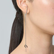 Suspender Drop Chain Ear Cuff Silver/Antique