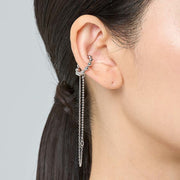 Mismatched Ball Stud & Cuff Chain Earrings