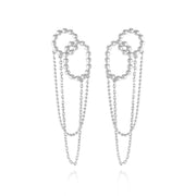 Mixed-circular Double Chain Drop Earrings