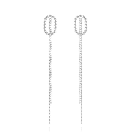 Two-way Oval-shaped Stud & Drop Earrings