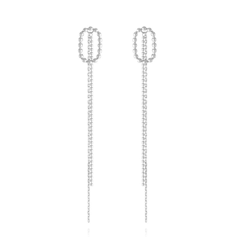 Two-way Oval-shaped Stud & Drop Earrings